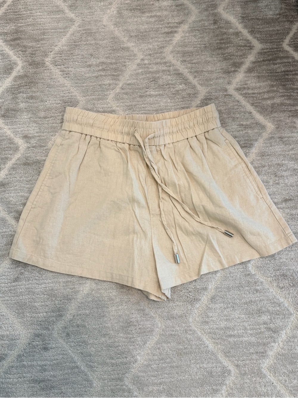 Zara Beige Linen Shorts